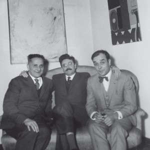 Da sinistra/from left Guido Le Noci, Pierre Restany, Yves Klein Milano/Milan, 1961