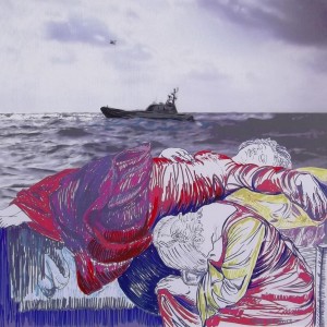 CARLO CARLI Tragedia nel canale di Sicilia, 2014 Citazione dell’opera “La morte della Vergine” di Caravaggio.