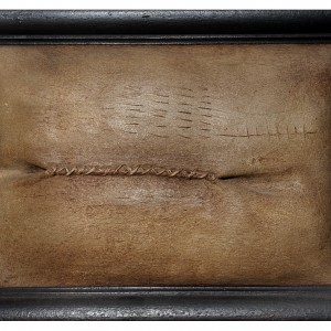 MAX MARRA, Pancia ferita, 1990, 24 x 36 x 6 cm su feltro