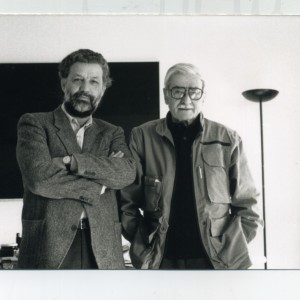 Da sinistra/from left Bruno Corà, Alberto Burri Beaulieu-sur-Mer, 1992 Ph: Minsa Craig