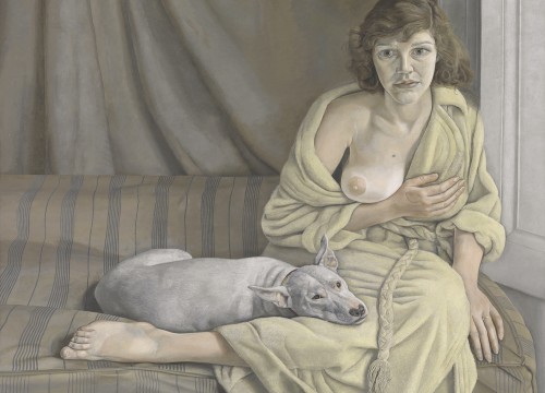 LUCIAN FREUD Girl with a white dog, 1951-1952 Tate. Purchased 1952 ©The Lucian Freud Archive All rights reserved 2022/Bridgeman Images